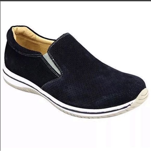 NEW Alegria Mens Aaron Black Suede Shoes main image 2